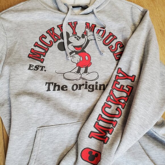 Disney Mickey Mouse Hoodie Mens M Sweatshirt Unisex Gray NWT Original Est 1928 - Picture 11 of 11